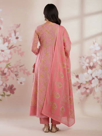 Hand Aari Work Pure Cotton Anarkali Suit – Viral Crafts®
